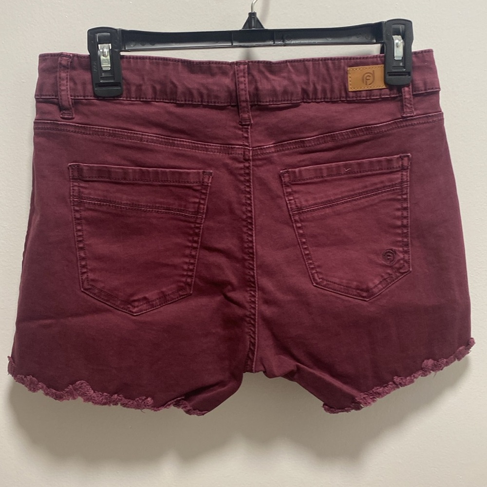 Denim Fueled Burgundy Denim Shorts - Picture 2 of 6